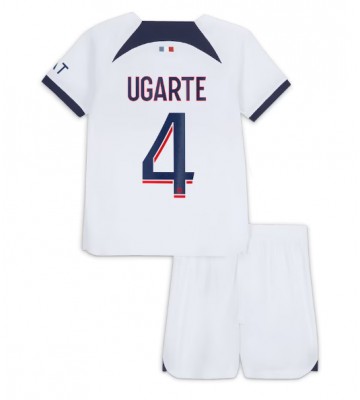 Paris Saint-Germain Manuel Ugarte #4 Replica Away Stadium Kit for Kids 2023-24 Short Sleeve (+ pants)